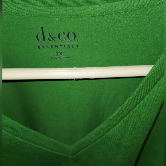 Deco Green V-Neck Women's Top - Picture 2 of 6